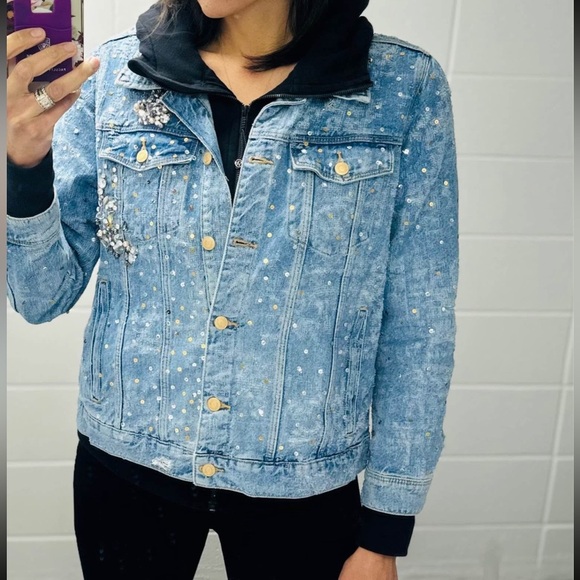 Zara Crystal Embellished Denim Jacket - Picture 5 of 6